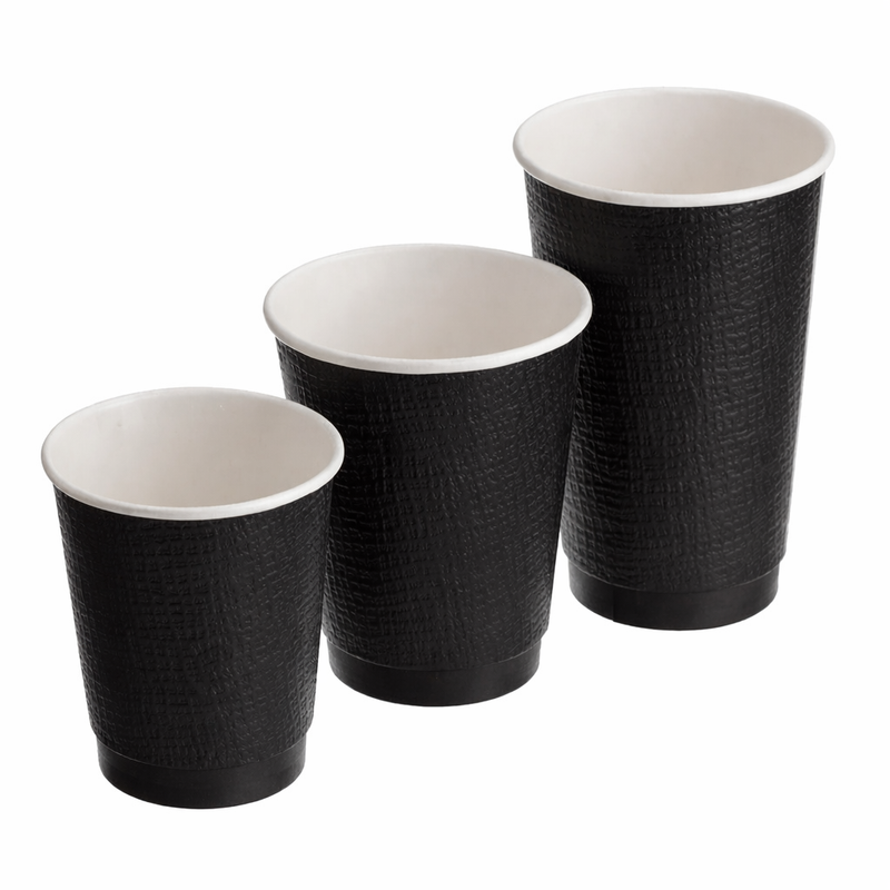 Bio Recyclable - Double Wall Black Embossed Range