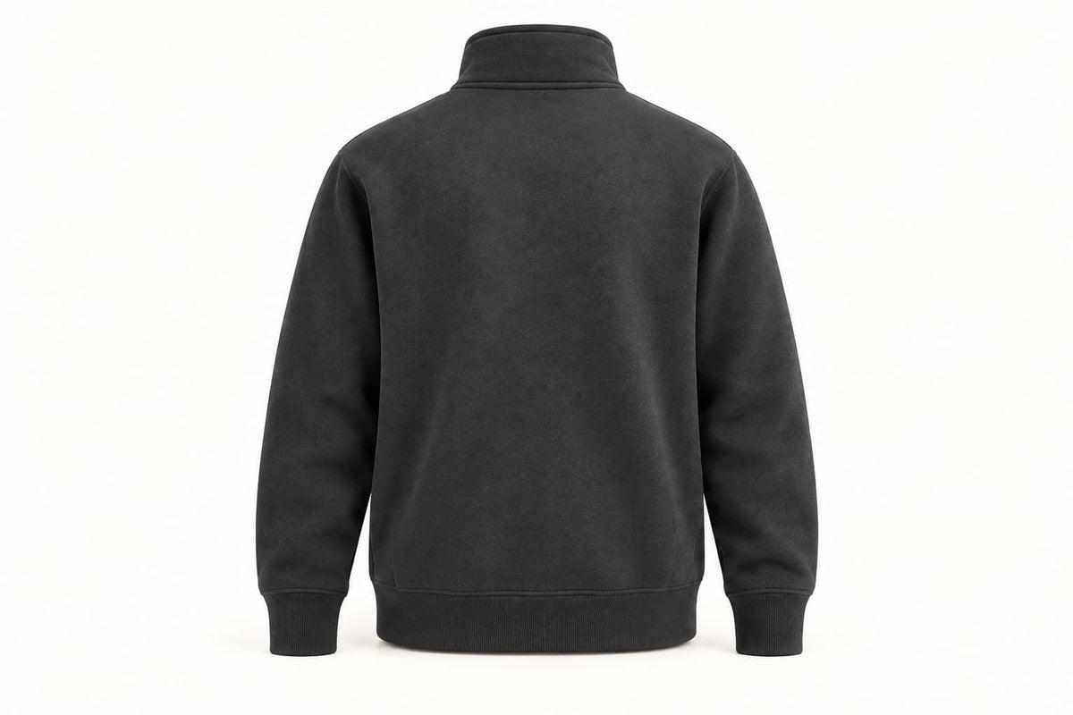Cotton Fleece Half Zip Jackets - Green
