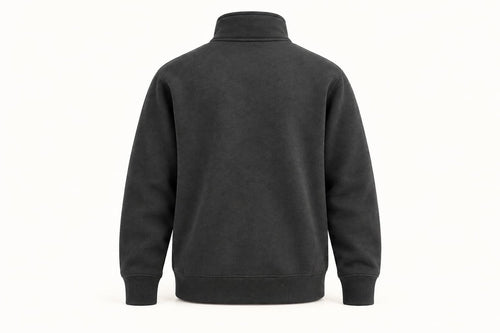 Cotton Fleece Half Zip Jackets - Green