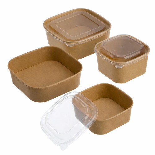 Kraft Square Paper Bowl Range