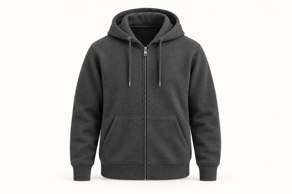 Cotton Fleece Full Zip Jacket - Dark Green