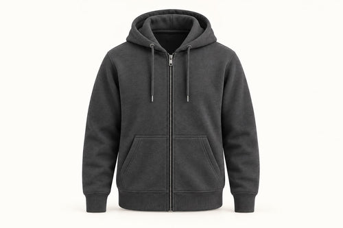 Cotton Fleece Full Zip Jacket - Dark Green