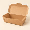 Kraft Rectangular Take Away Box - No 1 Plain Craft Rectangular Paper Food Box 500 ml