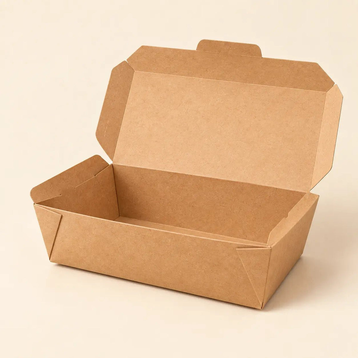 Kraft Rectangular Take Away Box - No 1 Plain Craft Rectangular Paper Food Box 500 ml