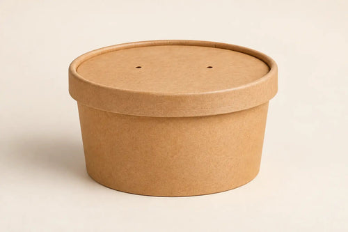 Kraft Round Take Away Food Box - 500 ml