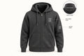 Cotton Fleece Full Zip Jacket - Dark Green