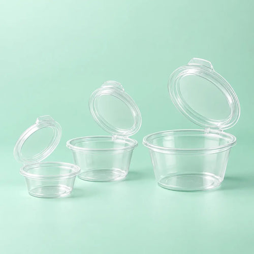 Plastic Hinged Sauce Cups - 1 oz