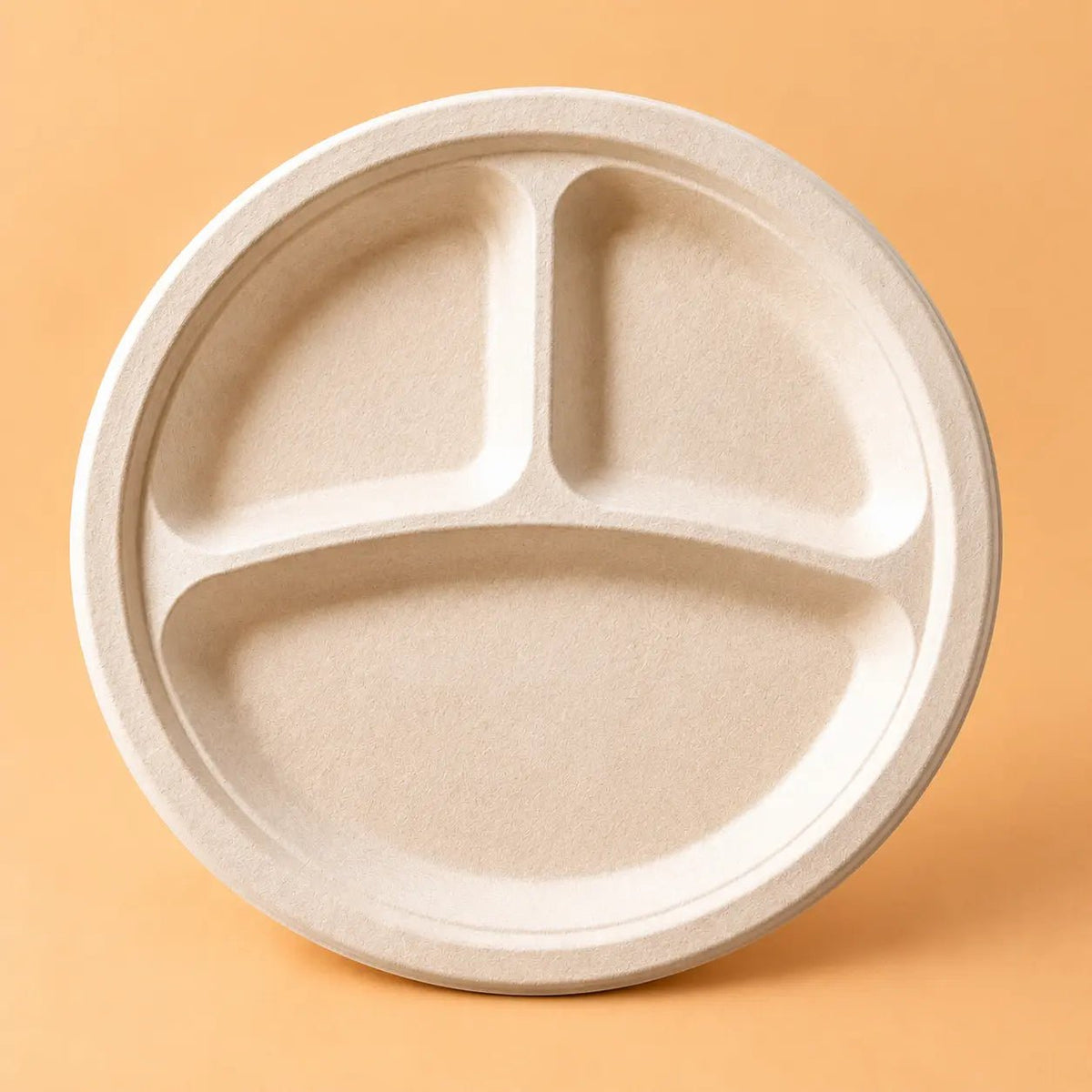 Bagasse Round Compartment Plates - 10"