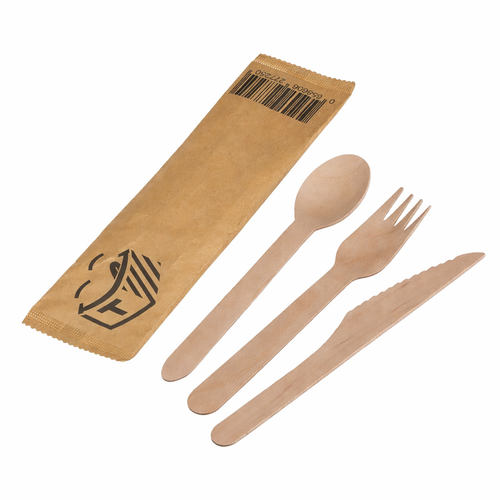 Wooden Cutlery Pack, Knife, Fork and Spoon